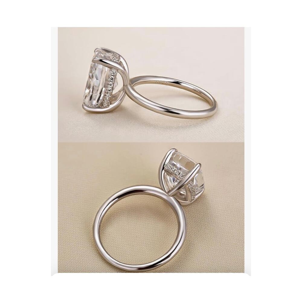 STUNNING Paffidy Size 6 Cushion Cut Ring 4.5CT 5A Grade Zirconia 925 Silver NEW - Picture 2 of 14